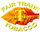 Fair Trade Tobacco logo with a yellow leaf and gold 'T' symbol