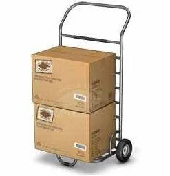 Cart with two cardboard boxes on a white background